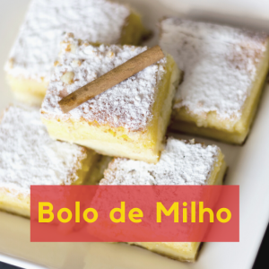 BOLO DE MILHO COM COBERTURA DE BEIJINHO